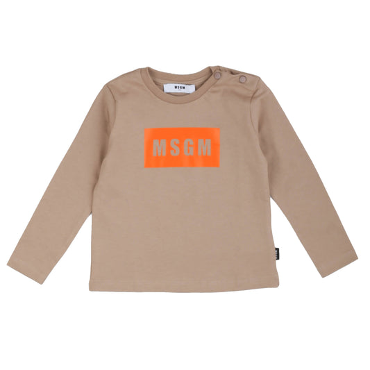 T-shirt manica lunga color caffè MSGM