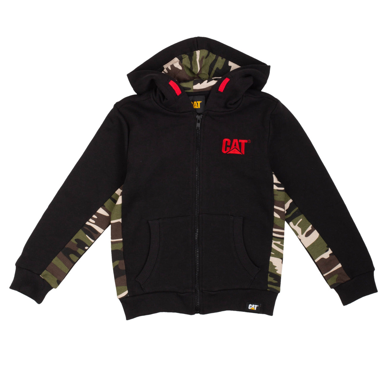 Felpa Cat con cappuccio,  full zip, ragazzo. - IrisBlu