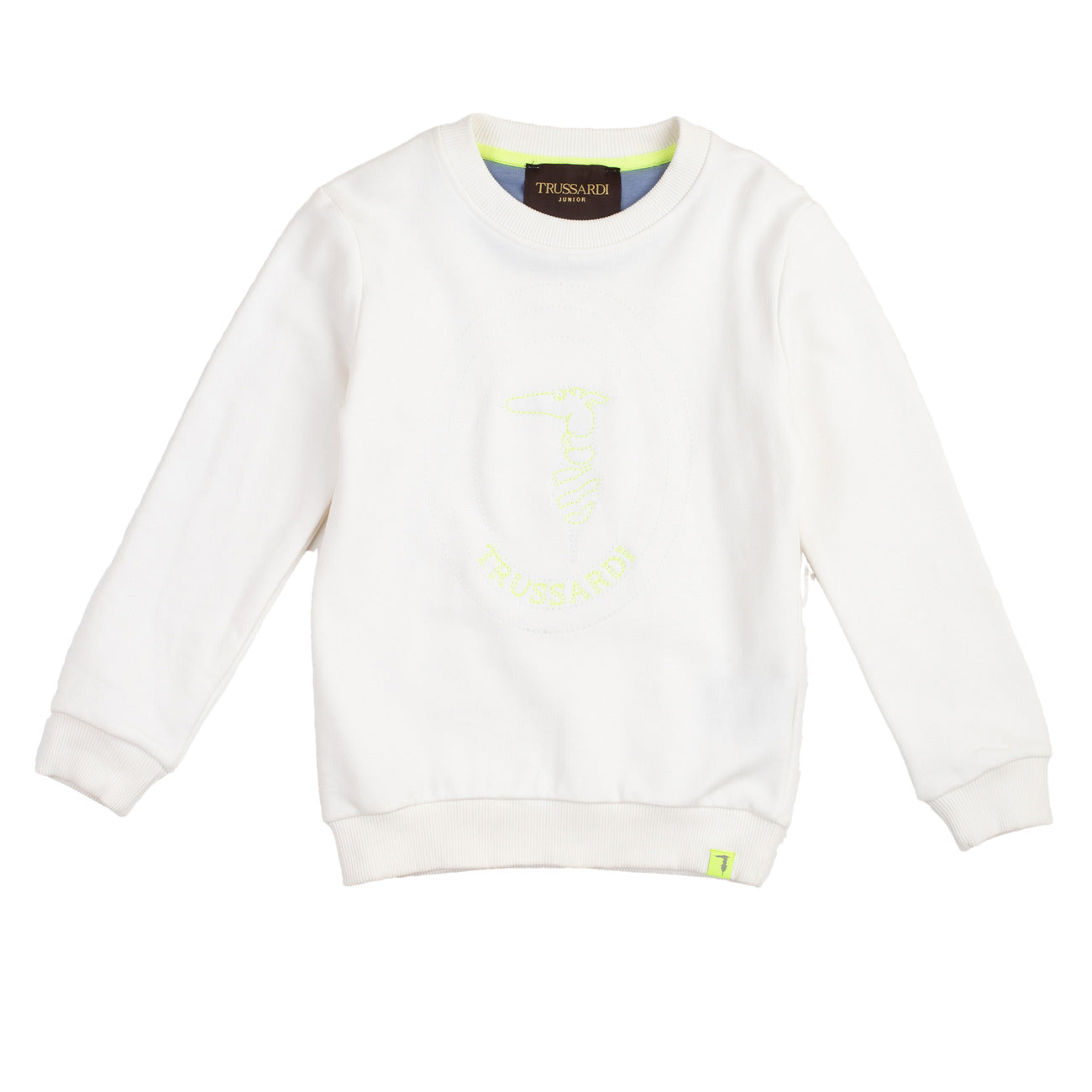 Felpa bimbo/a in cotone Trussardi total white - IrisBlu