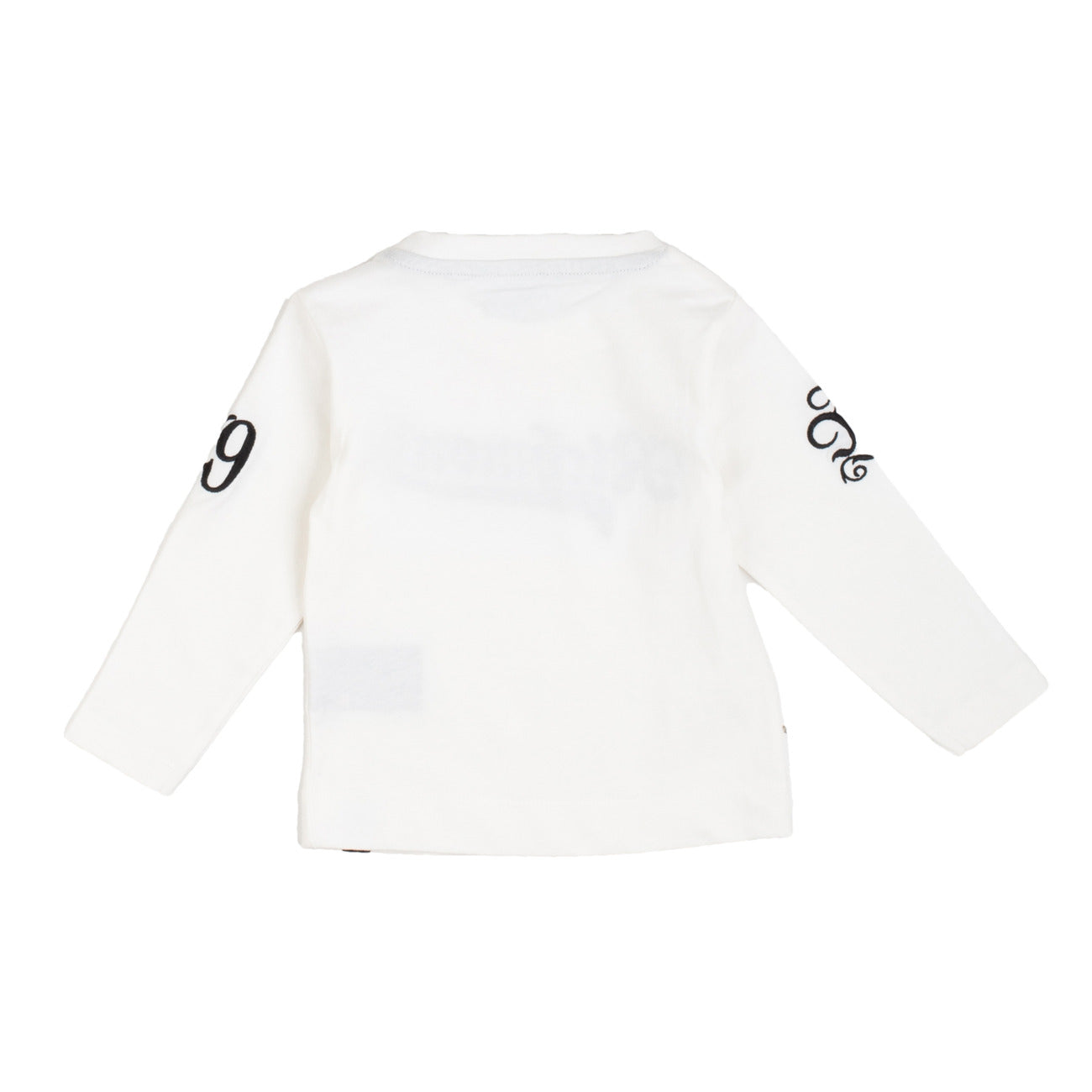 T-shirt bianca in cotone, manica lunga, John Richmond bianca e nera - IrisBlu